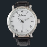 Men's Classy Personalised Watch<br><div class="desc">Elegant and classy design, with clean and simple customisation. These watches are for any man you want to thank, whether it's brotherly love or everlasting love. Perfect for holidays, thanks yous, groomsmen, and more! Elegant and easy to designs to withstand the changes in fashion, and water resistant to help withstand...</div>