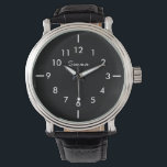 Men's Classy Personalised Watch<br><div class="desc">Elegant and classy design, with clean and simple customisation. These watches are for any man you want to thank, whether it's brotherly love or everlasting love. Perfect for holidays, thanks yous, groomsmen, and more! Elegant and easy to designs to withstand the changes in fashion, and water resistant to help withstand...</div>