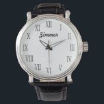 Men's Classy Personalised Watch<br><div class="desc">Elegant and classy design, with clean and simple customisation. These watches are for any man you want to thank, whether it's brotherly love or everlasting love. Perfect for holidays, thanks yous, groomsmen, and more! Elegant and easy to designs to withstand the changes in fashion, and water resistant to help withstand...</div>