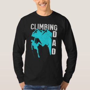 Mens Climbing Dad Vintage Style Bouldering Climber T-Shirt