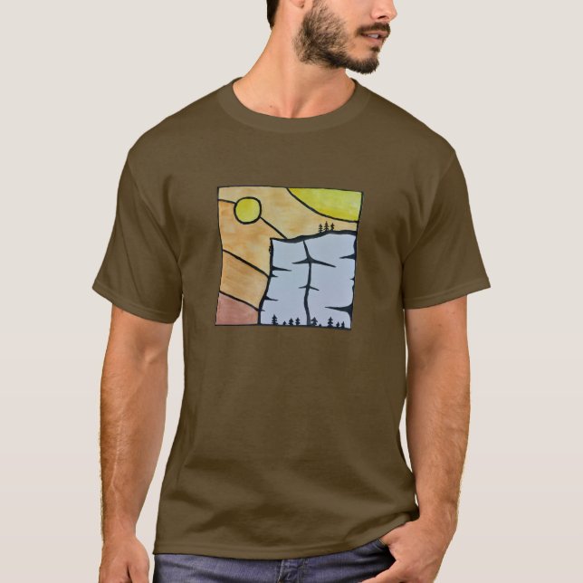 Men's Climbing the Cliff at Sunset T-shirt (Front)