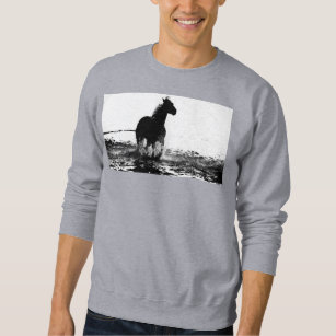 Mens Clothing Grey Sweatshirt Running Horse