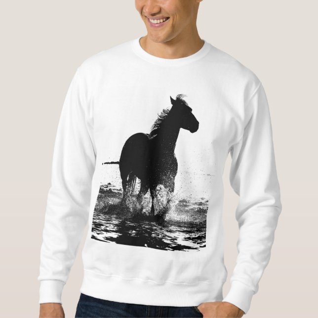 Mens Clothing Running Horse Pop Art Template Men's Sweatshirt (Front)