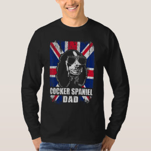 Mens Cocker Spaniel Dad Cool Uk Flag Vintage Retro T-Shirt
