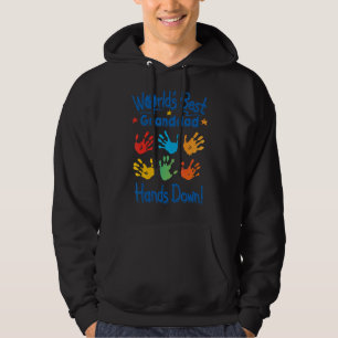 Mens Colourful Little Hands Worldu2019s Best Grand Hoodie