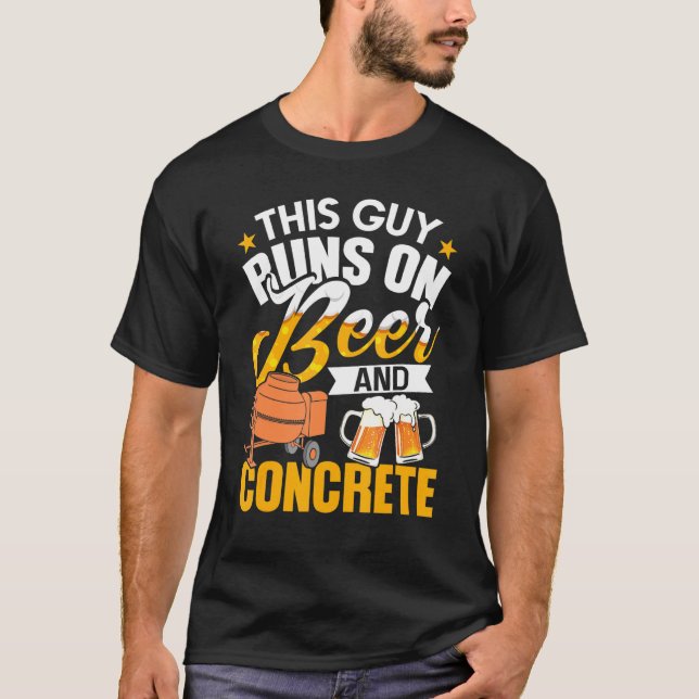 Mens Concrete Finisher Beer Cement Worker Apprecia T-Shirt (Front)