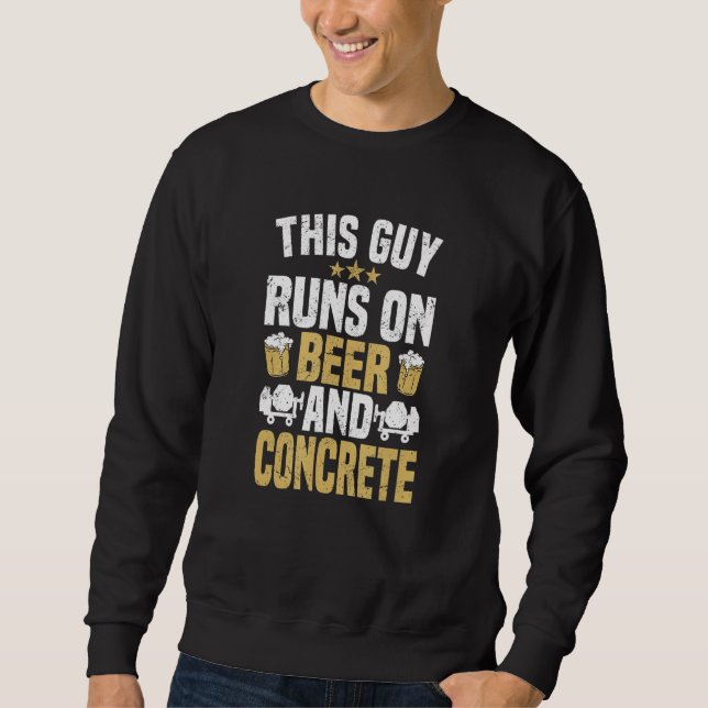 Mens Concrete Finisher Construction Beer Worker La Sweatshirt (Front)