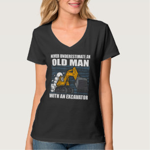 Mens Construction Worker Heavy Equipment Excavator T-Shirt