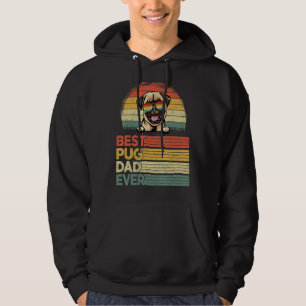 Mens Cool Best Pug Dad Ever  Father's Day Hoodie