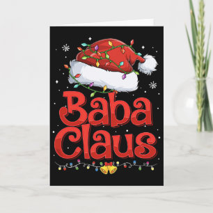 Mens Cool Claus With Santa Hat Christmas Lights Bo Card