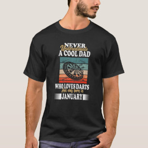 Mens Cool Dad Father Birthday January Darts Dart P T-Shirt