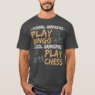 Mens Cool Grandpa Play Chess Funny Fathers Day T-Shirt