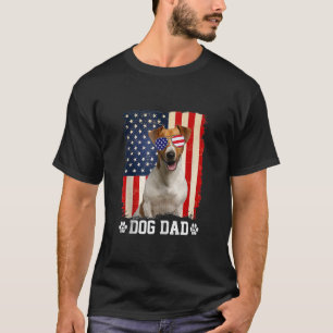 Mens Cool Jack Russell Terrier Dog Dad American Fl T-Shirt