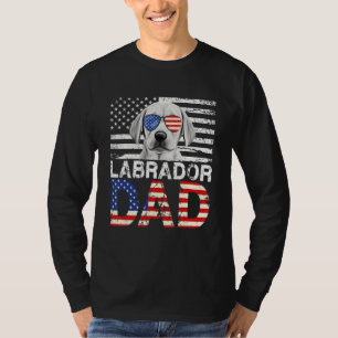 Mens Cool Labrador Dad Usa Flag Patriotic Fathers T-Shirt