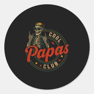 Mens Cool Papas Club Pregnancy Announcement Cool P Classic Round Sticker