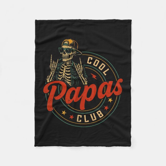 Mens Cool Papas Club Pregnancy Announcement Cool P Fleece Blanket (Front)