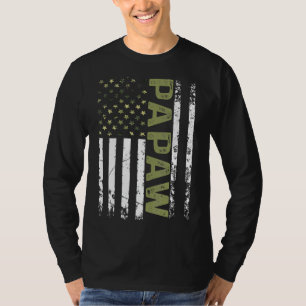 Mens Cool Papaw American Patriotic Usa Flag Father T-Shirt