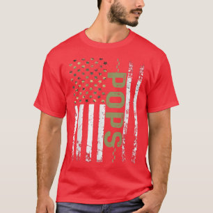 Mens Cool Pops American Patriotic USA Flag Father' T-Shirt