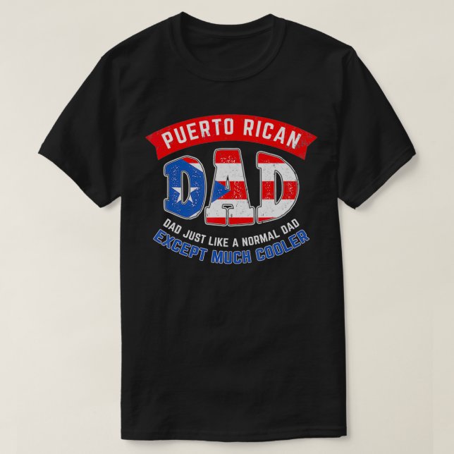 Mens Cool Puerto Rican Dad Fathers Day  T-Shirt (Design Front)