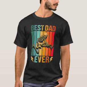 Mens Cool Skeleton Playing Electric Guitar Player T-Shirt
