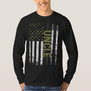 Mens Cool Uncle American Patriotic Usa Flag Father T-Shirt