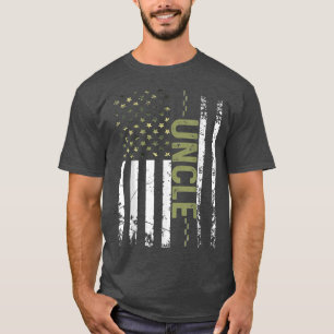 Mens Cool Uncle American Patriotic USA Flag Father T-Shirt