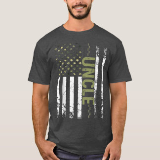 Mens Cool Uncle American Patriotic USA Flag Father T-Shirt