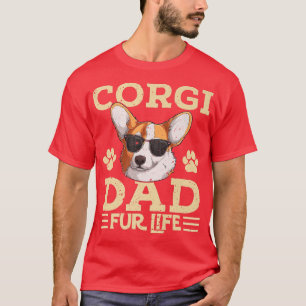 Mens Corgi Dad Fur Life Funny Corgi Dog Lover Fath T-Shirt