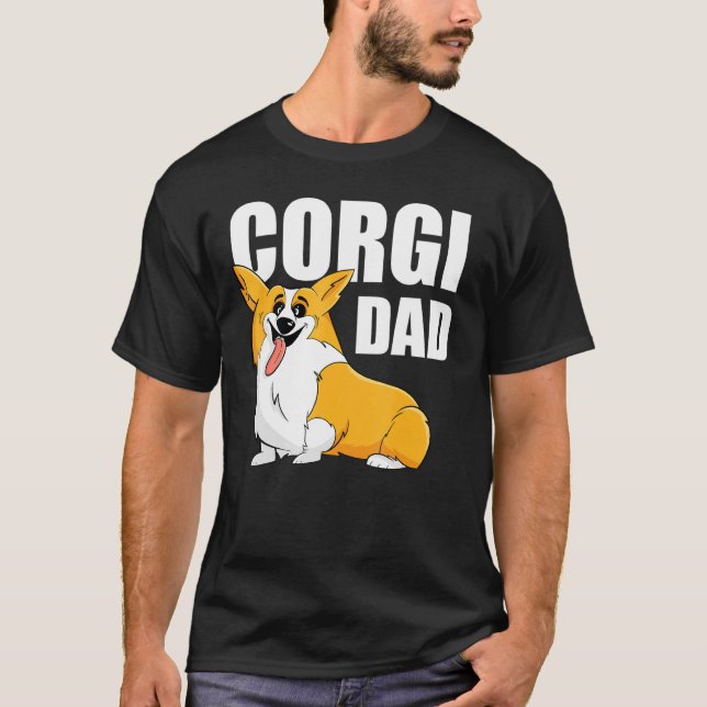 Mens Corgi Dad Pembroke Welsh Corgi Graphic T-Shirt (Front)