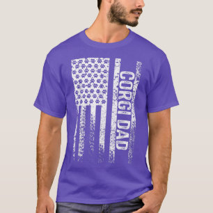 Mens Corgi Owner American Flag Corgi Dog Dad  T-Shirt