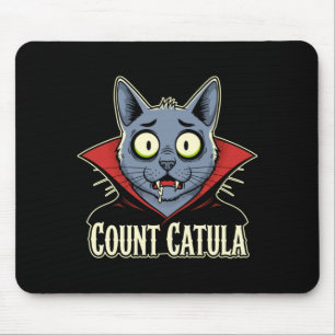 Mens count catula funny spooky cat party halloween mouse pad
