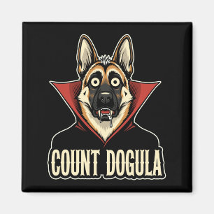 Mens count dogula funny alsatian gsd party dog magnet