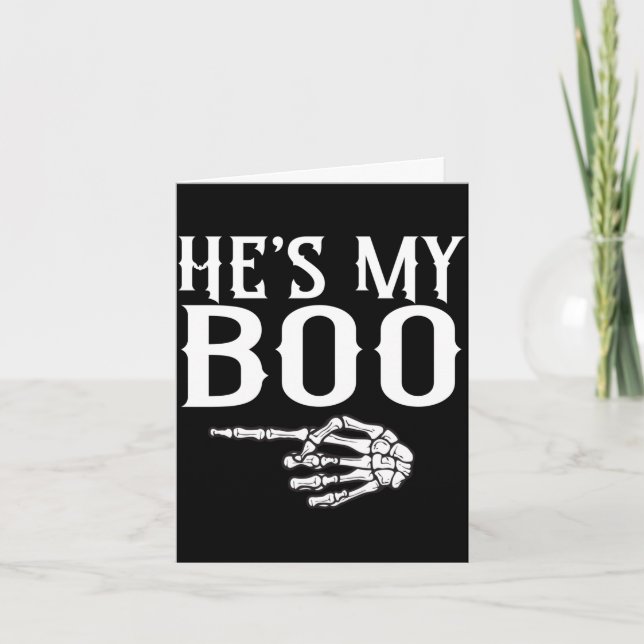 Mens couples boo skeleton matching couple card (Front)