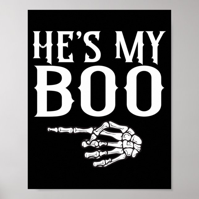 Mens couples boo skeleton matching couple poster (Front)