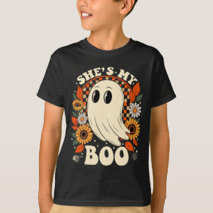 Mens couples boo skeleton matching couple T-Shirt