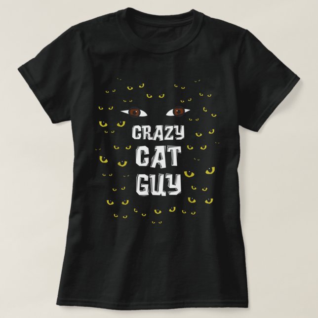 Mens Crazy Cat Guy _ Cat Daddy T-Shirt (Design Front)