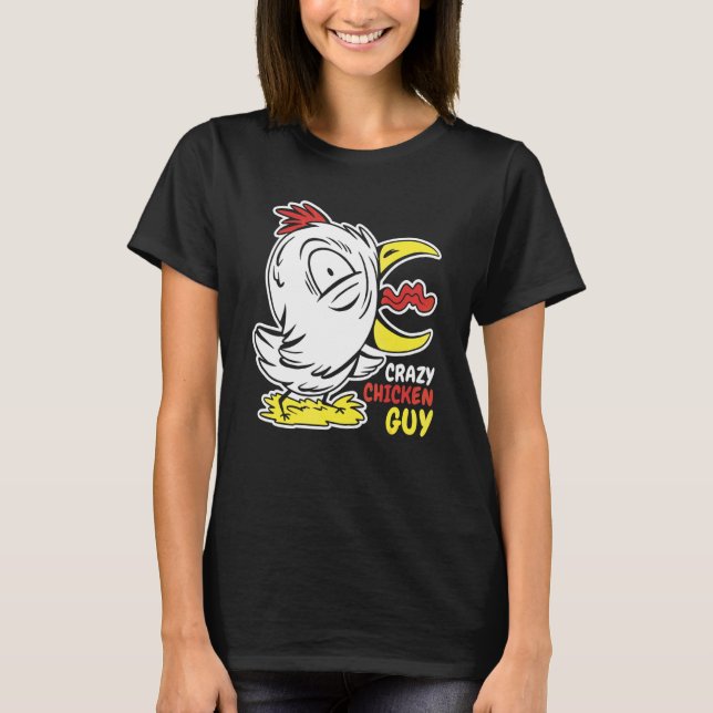 Mens Crazy Chicken Guy Chickens T-Shirt (Front)
