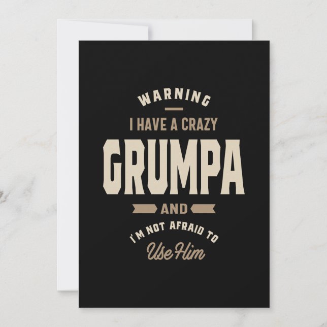 Mens Crazy Grumpa Grandpa Gift Invitation (Front)