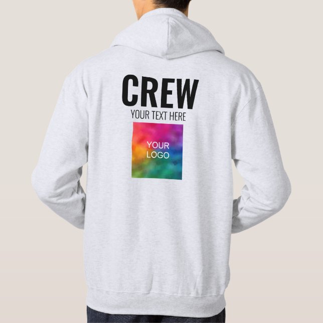 Mens Crew Hoodies Front & Back Add Logo Text Here (Back)
