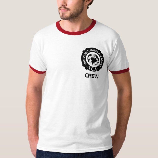 Mens Crew Shirt, Red T-Shirt (Front)