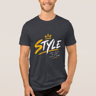 Men's Crown Graphic Style Typography Black T-Shirt Tri-Blend Shirt
