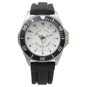 Men's Crown Protector Black Rubber Strap Watch