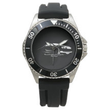 Men's Crown Protector Black Rubber Strap Watch