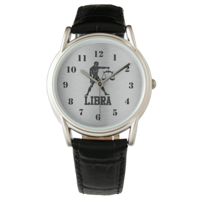 Men's Crown Protector Libra Zodiac Leather Watch (Front)