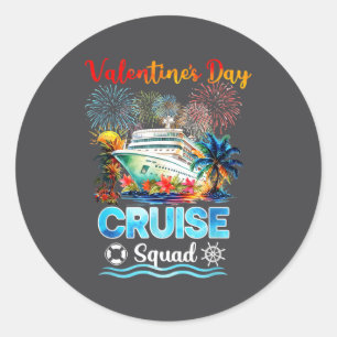 Mens Cruise Squad Valentine's Day Vacation Travel  Classic Round Sticker