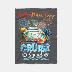 Mens Cruise Squad Valentine's Day Vacation Travel  Fleece Blanket