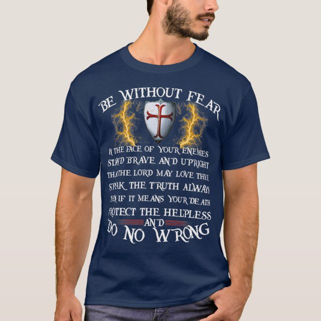 Mens Crusader Knight  Knights Templar Code Tee (Front)