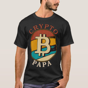 Men's Crypto Papa Dad Funny Bitcoin Coin Miner HOD T-Shirt