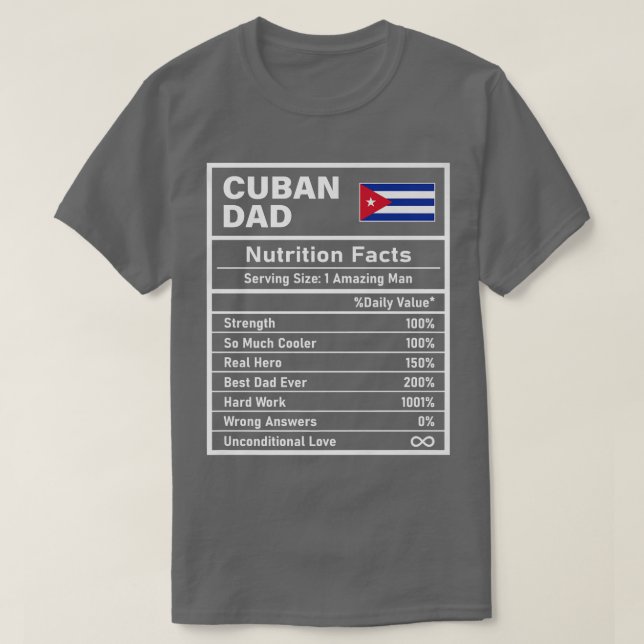 Mens Cuban Dad Nutrition Facts Father's Day Nation T-Shirt (Design Front)