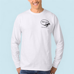 Men's Custom Logo Long Sleeve Business Shirt White